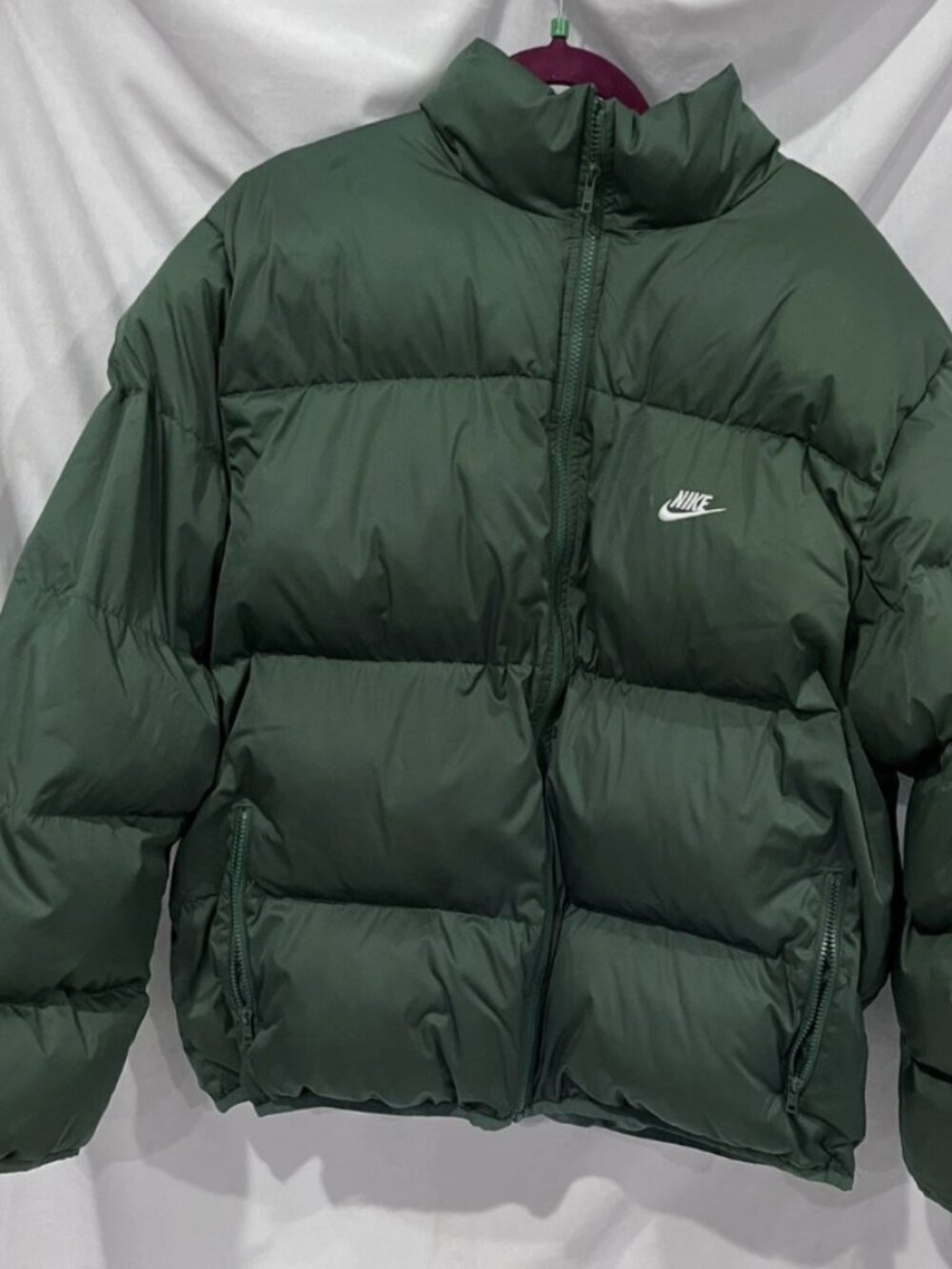 Nike Sportswear Club Puffer Jacket Forest Green FB7368-323 Mens XL pre Owned